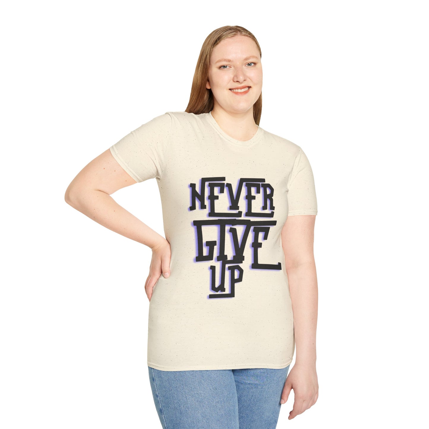 "Never Give Up" Unisex T-Shirt –BLUBLK