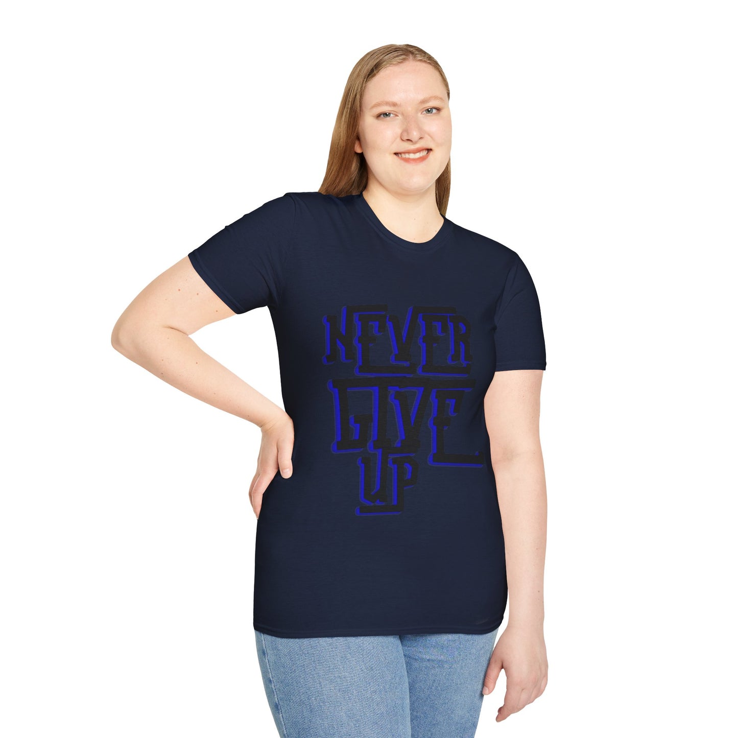 "Never Give Up" Unisex T-Shirt –BLUBLK